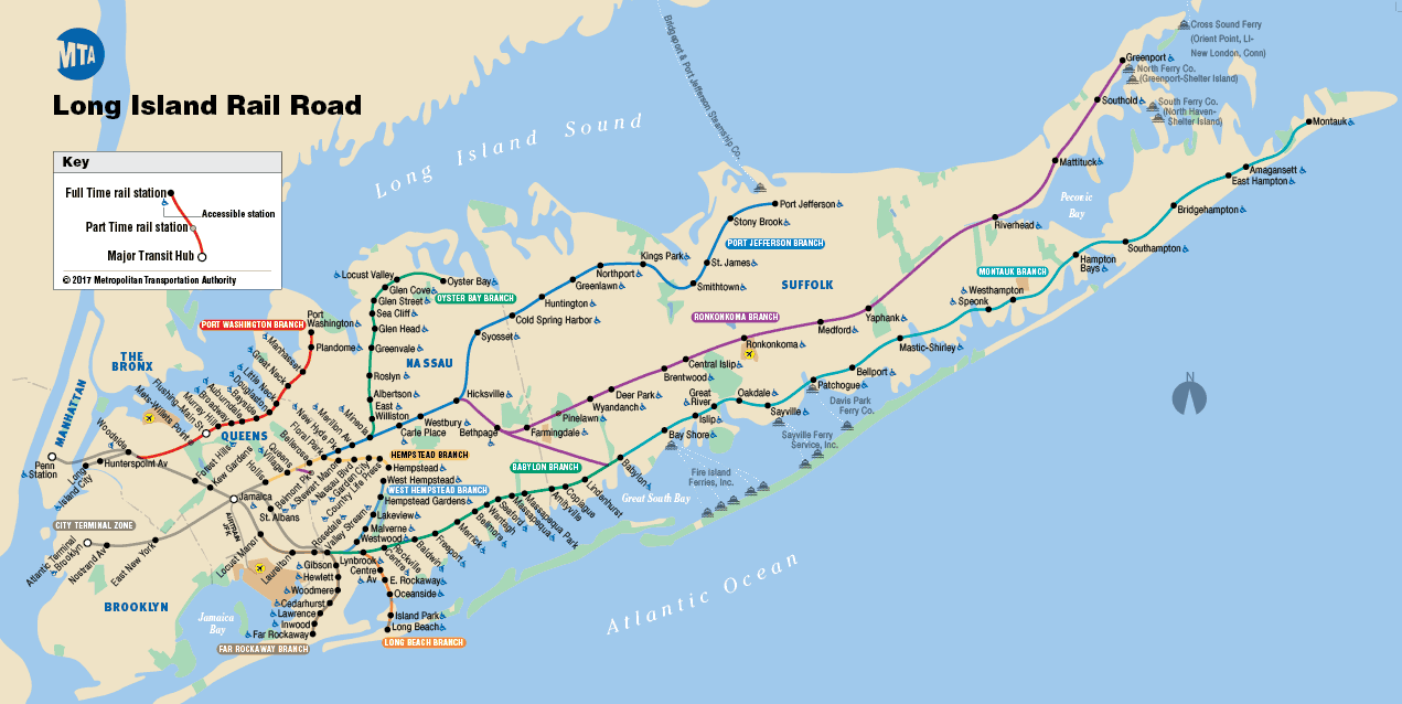 LIRR Long Island Railroad Map