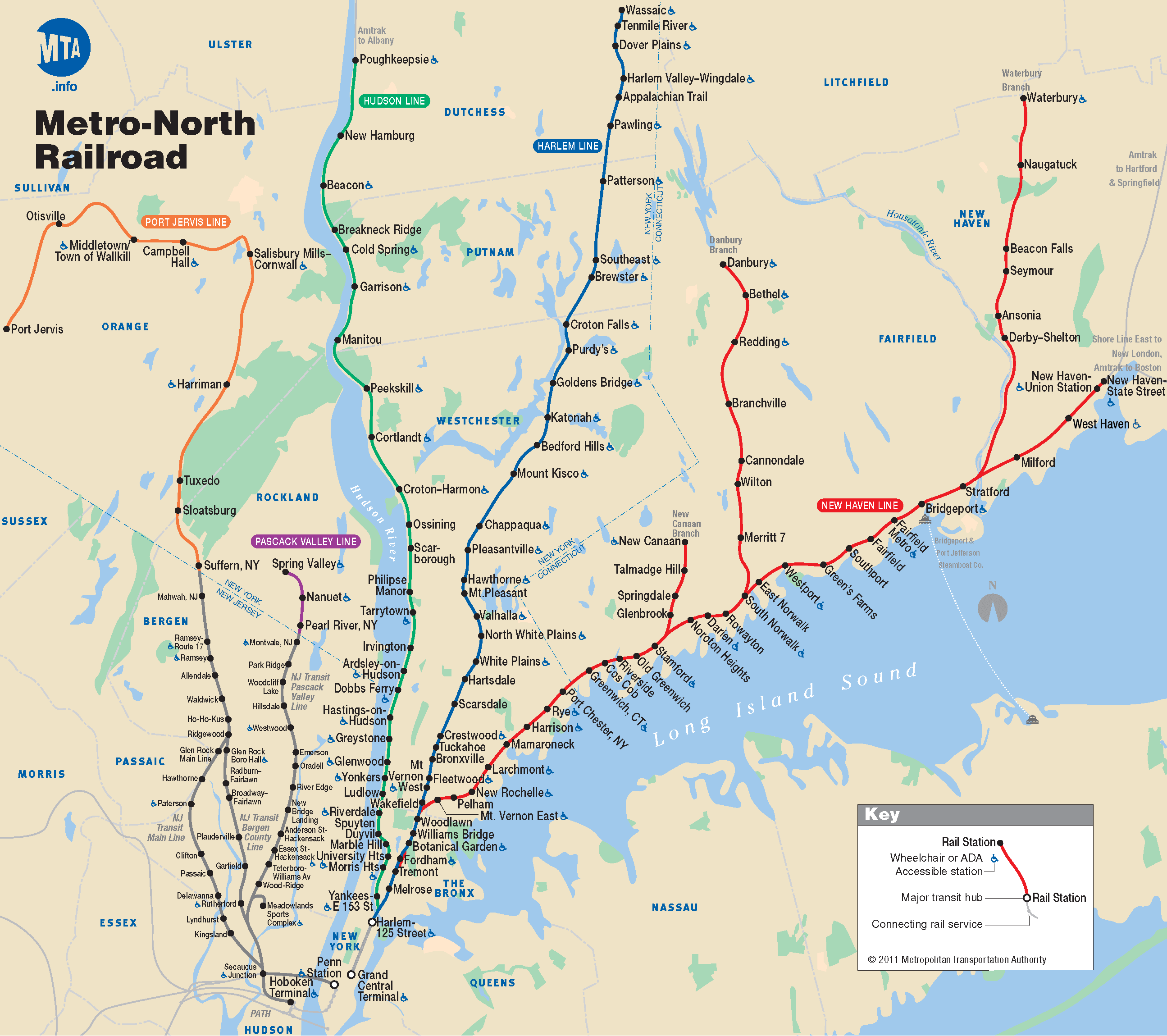 Metro-North Railroad (MNR) Map