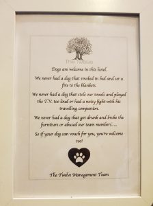 The Twelve Hotel Barna Galway Dogs Welcome Sign