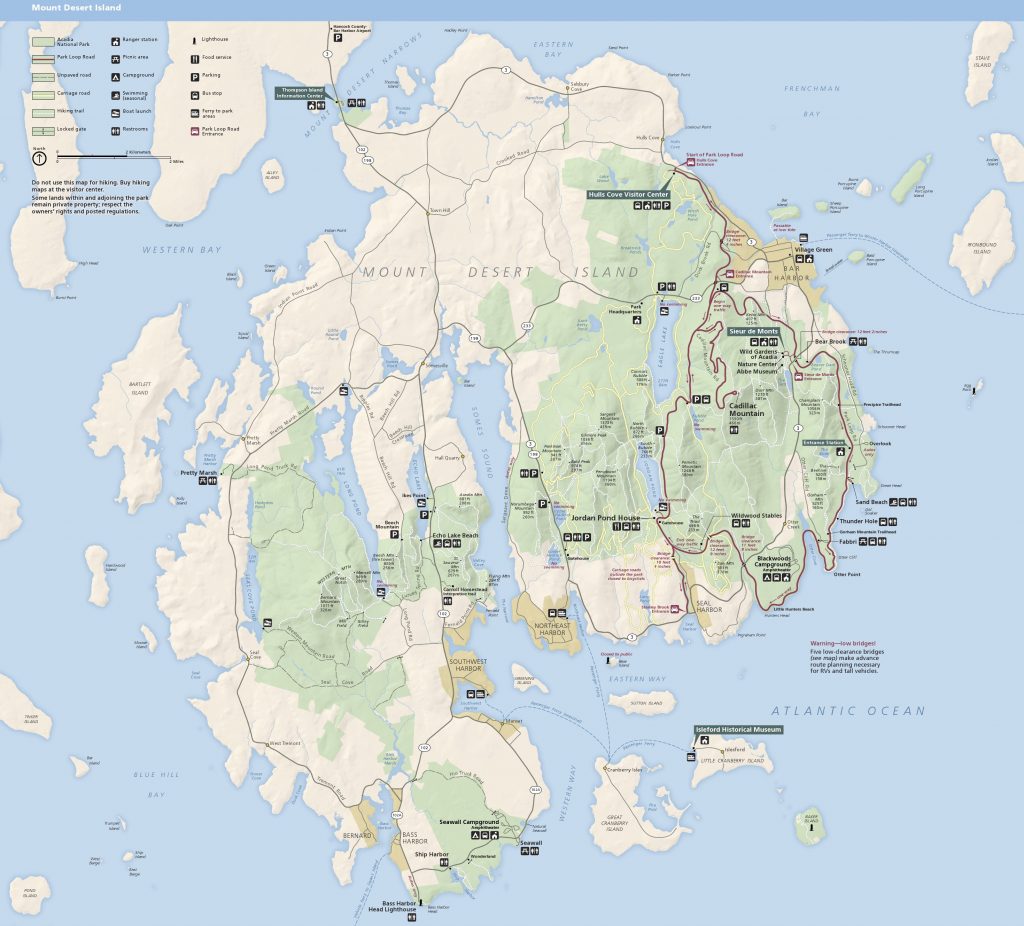 Acadia National Park Maine National Park Service Map